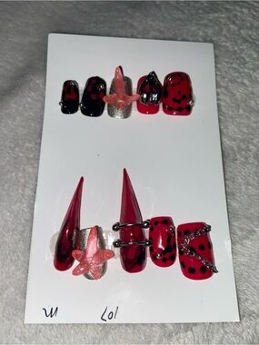 Red press on nails
